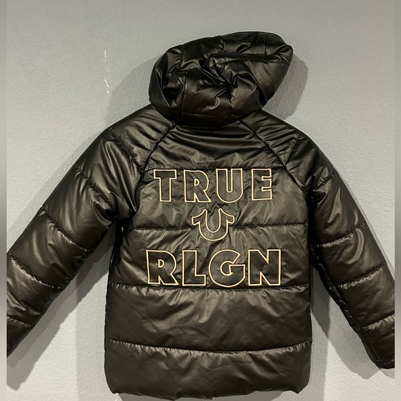 Girls True Religion puffer jacket size Medium - Picture 2 of 4